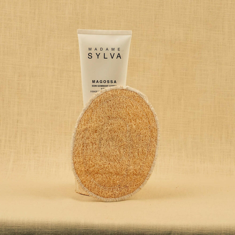 Composé d'un Magossa grand format et d'un gant en loofah